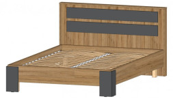 Кровать двуспальная Ленора, Дуб вотан/Графит