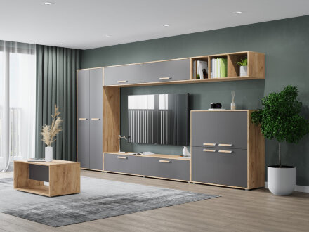 Шкаф навесной 1600 Флорида, Графит/Дуб золотой 