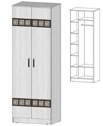 Шкаф 2-х створчатый Коста-Рика, анкор светлый 